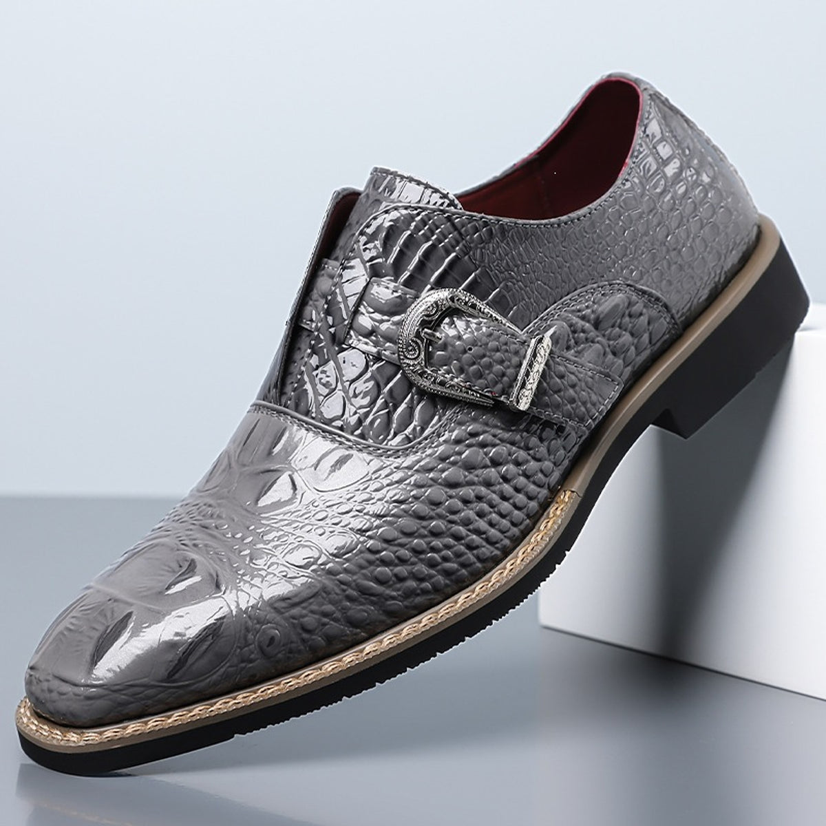 Archer Leather Loafers in Gray (photo 2)