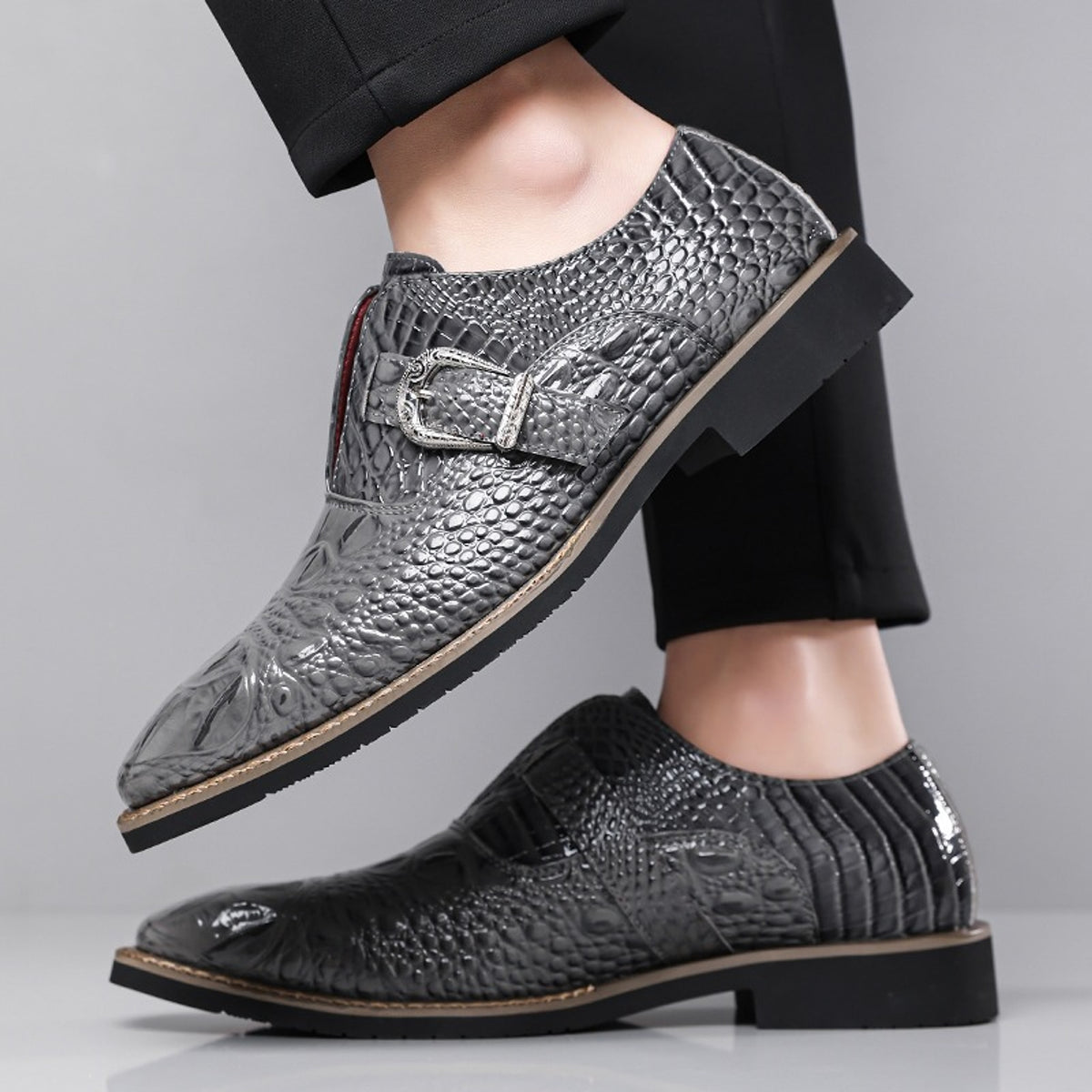 Archer Leather Loafers in Gray (photo 4)